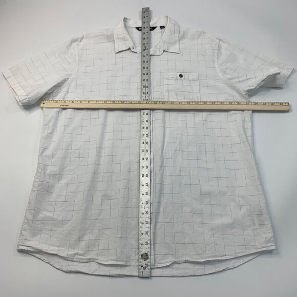 Travis Mathew Shirt Mens XXL White Windowpane Square Lightweight Cotton Button - Picture 5 of 10